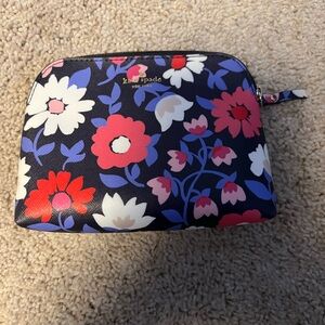 Kate Spade Navy and Pink Floral Cosmetic Case